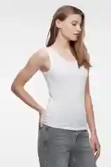 Белый майка slim вискозная на широких бретелях женская Befree