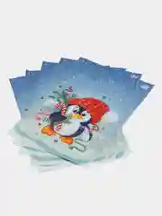 Светло-синий пакет подарочный, новогодний "С новым годом!"20 х 30 см