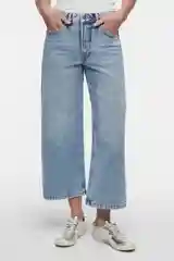 Голубой джинсы-кюлоты wide leg широкие со средней посадкой женские Befree