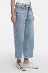 Голубой джинсы-кюлоты wide leg широкие со средней посадкой женские Befree