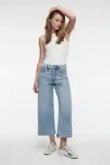 Голубой джинсы-кюлоты wide leg широкие со средней посадкой женские Befree