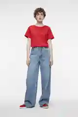 Красный футболка regular fit хлопковая базовая прямая женская Befree