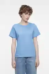 Голубой футболка regular fit хлопковая базовая прямая женская Befree