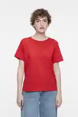 Красный футболка regular fit хлопковая базовая прямая женская Befree