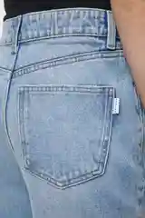 Голубой джинсы straight прямые высокие с обрезанными краями женские Befree