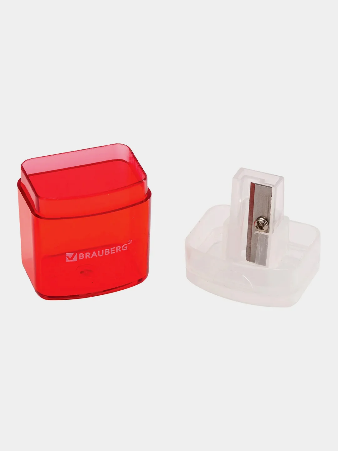 Точилка с контейнером и крышкой Brauberg OfficeBox, комплект 4 шт., корпус ассорти, 880772