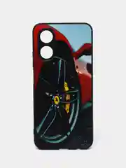 Красный чехол для Oppo A17 (Оппо А17), с рисунком