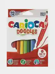 Фломастеры Carioca (Италия) Doodles, 12 цветов, суперсмываемые, 42314