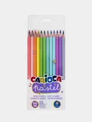 Карандаши цветные пастельные Carioca Pastel, 12 цветов, шестигранные, заточенные, 43034