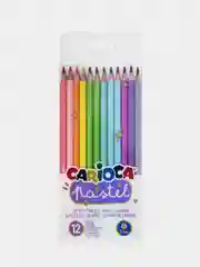 Карандаши цветные пастельные Carioca Pastel, 12 цветов, шестигранные, заточенные, 43034