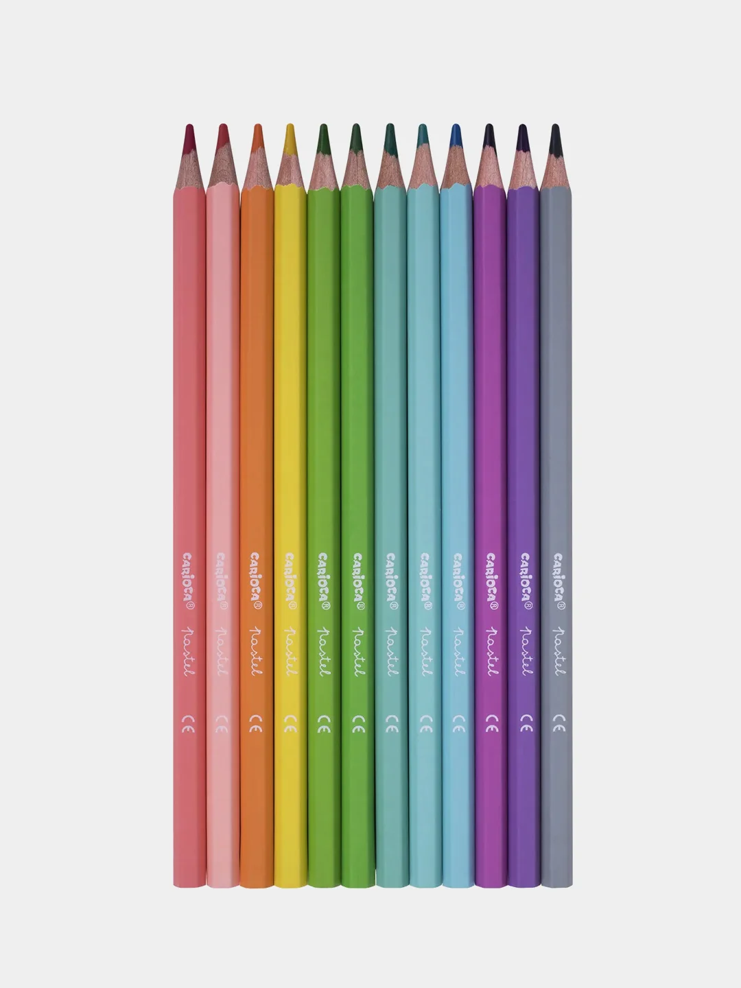 Карандаши цветные пастельные Carioca Pastel, 12 цветов, шестигранные, заточенные, 43034