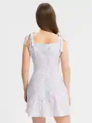 Белый платье в мелкий горошек