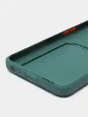 Тёмно-зелёный силиконовый чехол для Realme 9i 4G, Oppo A36 4G, A96 4G (Реалми 9 Ай), c отсеком для карт