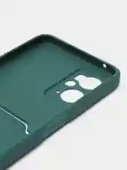 Тёмно-зелёный силиконовый чехол для Realme 9i 4G, Oppo A36 4G, A96 4G (Реалми 9 Ай), c отсеком для карт