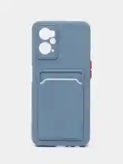 Синий меланж силиконовый чехол для Realme 9i 4G, Oppo A36 4G, A96 4G (Реалми 9 Ай), c отсеком для карт