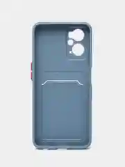 Пудровый силиконовый чехол для Realme 9i 4G, Oppo A36 4G, A96 4G (Реалми 9 Ай), c отсеком для карт