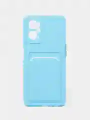 Голубой силиконовый чехол для Realme 9i 4G, Oppo A36 4G, A96 4G (Реалми 9 Ай), c отсеком для карт