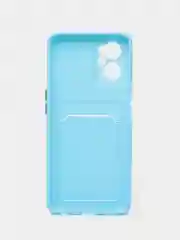 Голубой силиконовый чехол для Realme 9i 4G, Oppo A36 4G, A96 4G (Реалми 9 Ай), c отсеком для карт