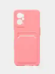 Пудровый силиконовый чехол для Realme 9i 4G, Oppo A36 4G, A96 4G (Реалми 9 Ай), c отсеком для карт