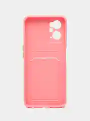 Пудровый силиконовый чехол для Realme 9i 4G, Oppo A36 4G, A96 4G (Реалми 9 Ай), c отсеком для карт
