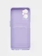 Лавандовый силиконовый чехол для Realme 9i 4G, Oppo A36 4G, A96 4G (Реалми 9 Ай), c отсеком для карт