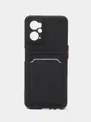 Черный силиконовый чехол для Realme 9i 4G, Oppo A36 4G, A96 4G (Реалми 9 Ай), c отсеком для карт