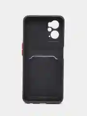 Черный силиконовый чехол для Realme 9i 4G, Oppo A36 4G, A96 4G (Реалми 9 Ай), c отсеком для карт