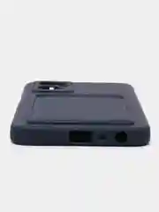Темно-синий силиконовый чехол для Realme 9i 4G, Oppo A36 4G, A96 4G (Реалми 9 Ай), c отсеком для карт