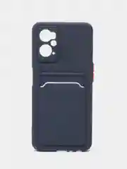 Темно-синий силиконовый чехол для Realme 9i 4G, Oppo A36 4G, A96 4G (Реалми 9 Ай), c отсеком для карт