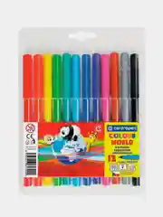 Фломастеры 12 Цветов Centropen Colour World, круглые, смываемые, 7550/12TP