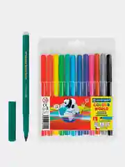 Фломастеры 12 Цветов Centropen Colour World, круглые, смываемые, 7550/12TP