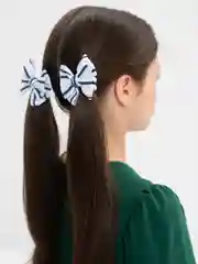 Белый бантики на резинке, школьные банты