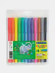 Фломастеры 12 Цветов Centropen Washable, смываемые, вентилируемый колпачок, 7790/12TP