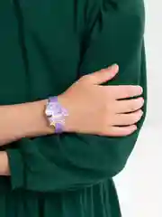 Лавандовый детский пластиковый браслет с единорогом