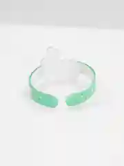 Салатовый детский пластиковый браслет с единорогом