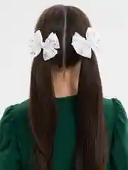 Белый бантики на резинке / Школьные банты /