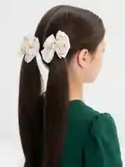 Молочный бантики на резинке / Школьные банты /