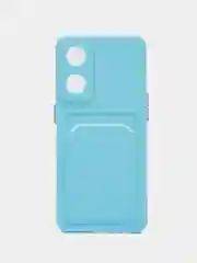 Голубой чехол для OPPO Reno 8T 4G (Оппо Рено 8Т), силиконовый, прозрачный