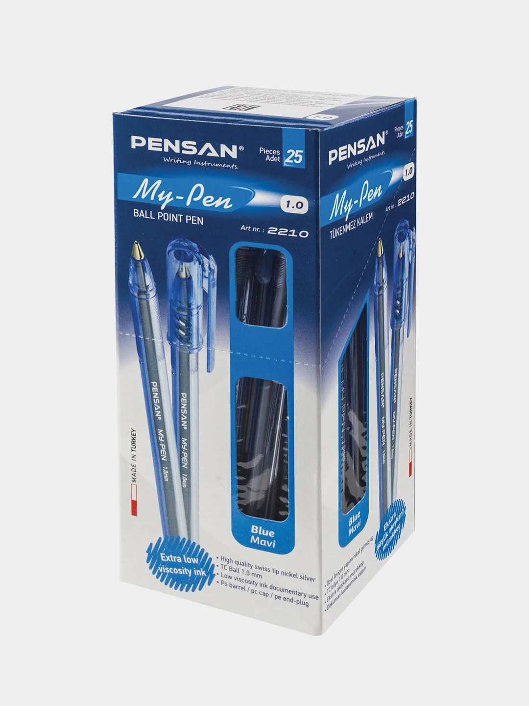 Ручка шариковая масляная Pensan My-Pen, Синяя, 2 шт., 2210