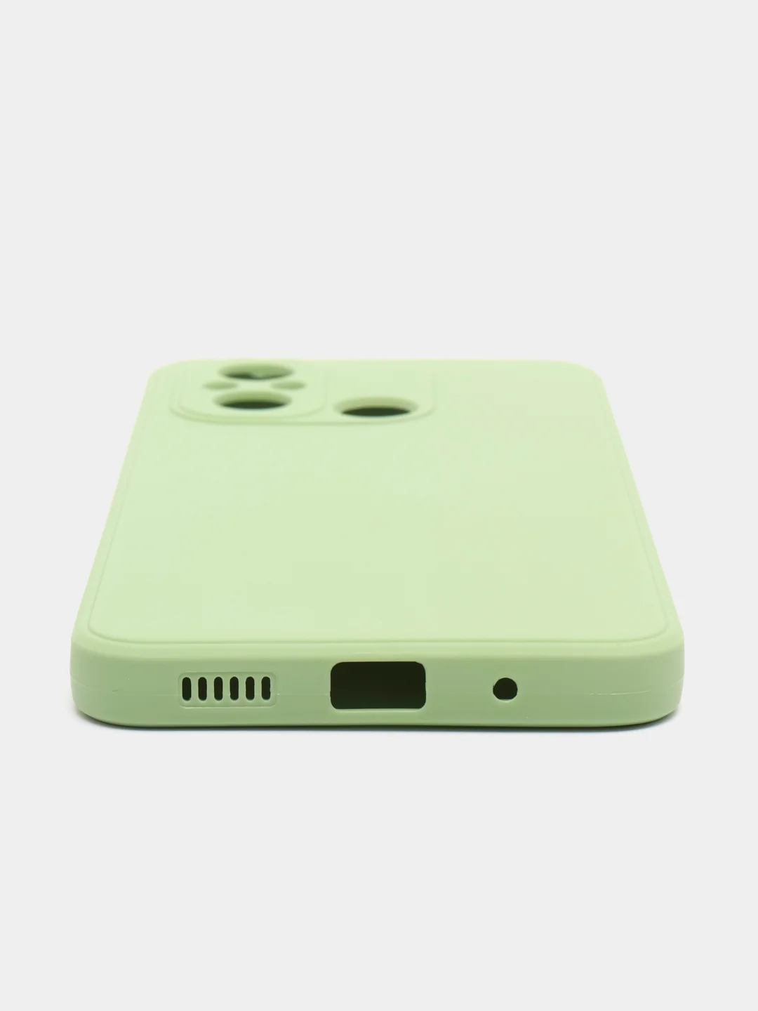 Зеленый чехол для Xiaomi Redmi 12C (Редми 12С) , силиконовый, c защитой камеры