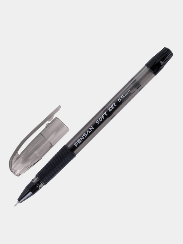 Ручка гелевая с грипом Pensan Soft Gel Fine, Черная, 2 шт., 2420/12