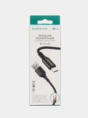 USB Кабель MicroUSB для Android Samsung Honor Redmi Borofone BX54 в тканевой оплетке