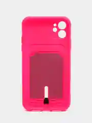 Фуксия чехол с карманом для карт для iPhone, Айфон 11, 13, 14, Pro, защита камеры