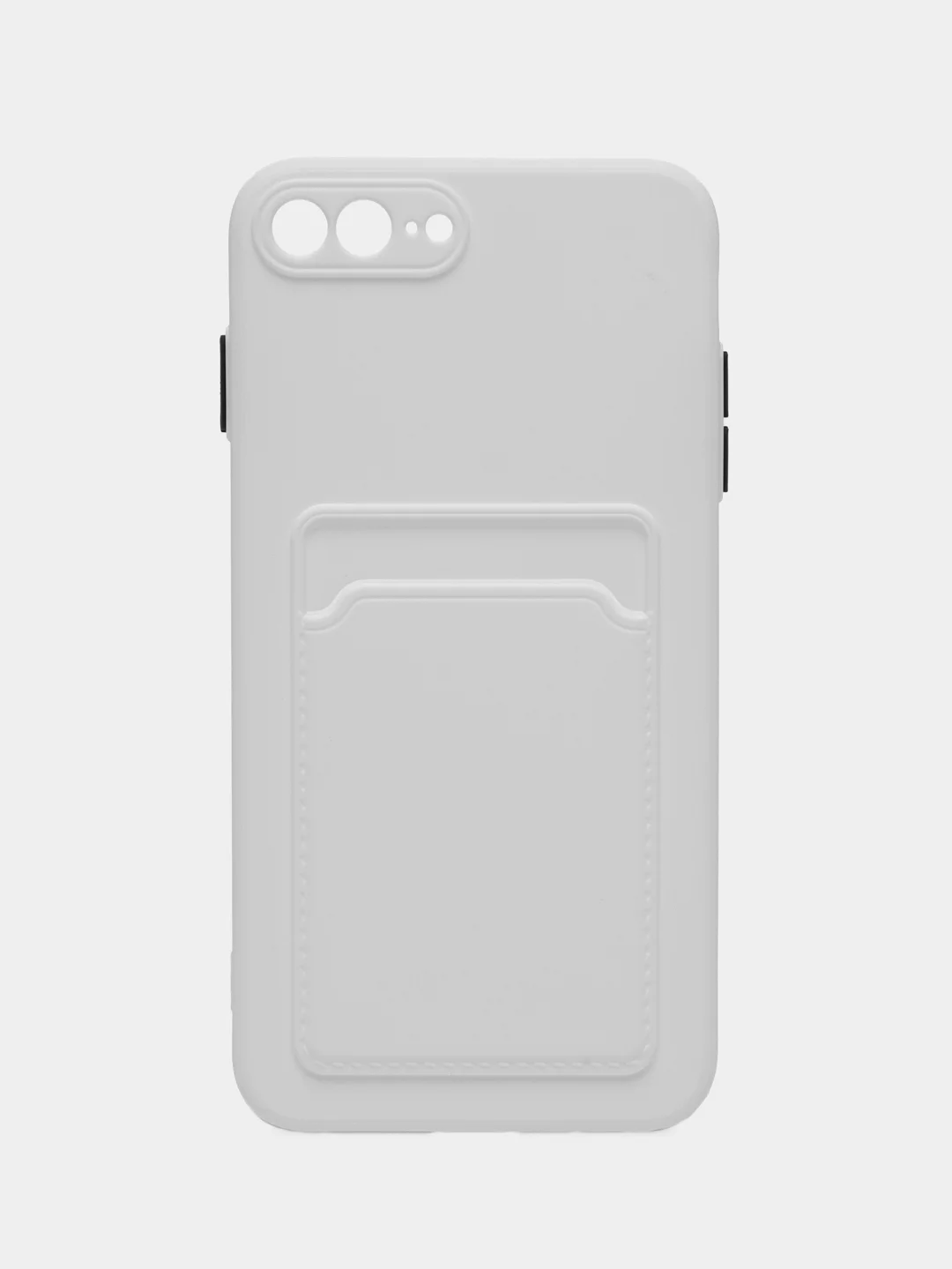Белый чехол для iPhone 7, 8 Plus (Айфон 7, 8 Плюс) с карманом для карт