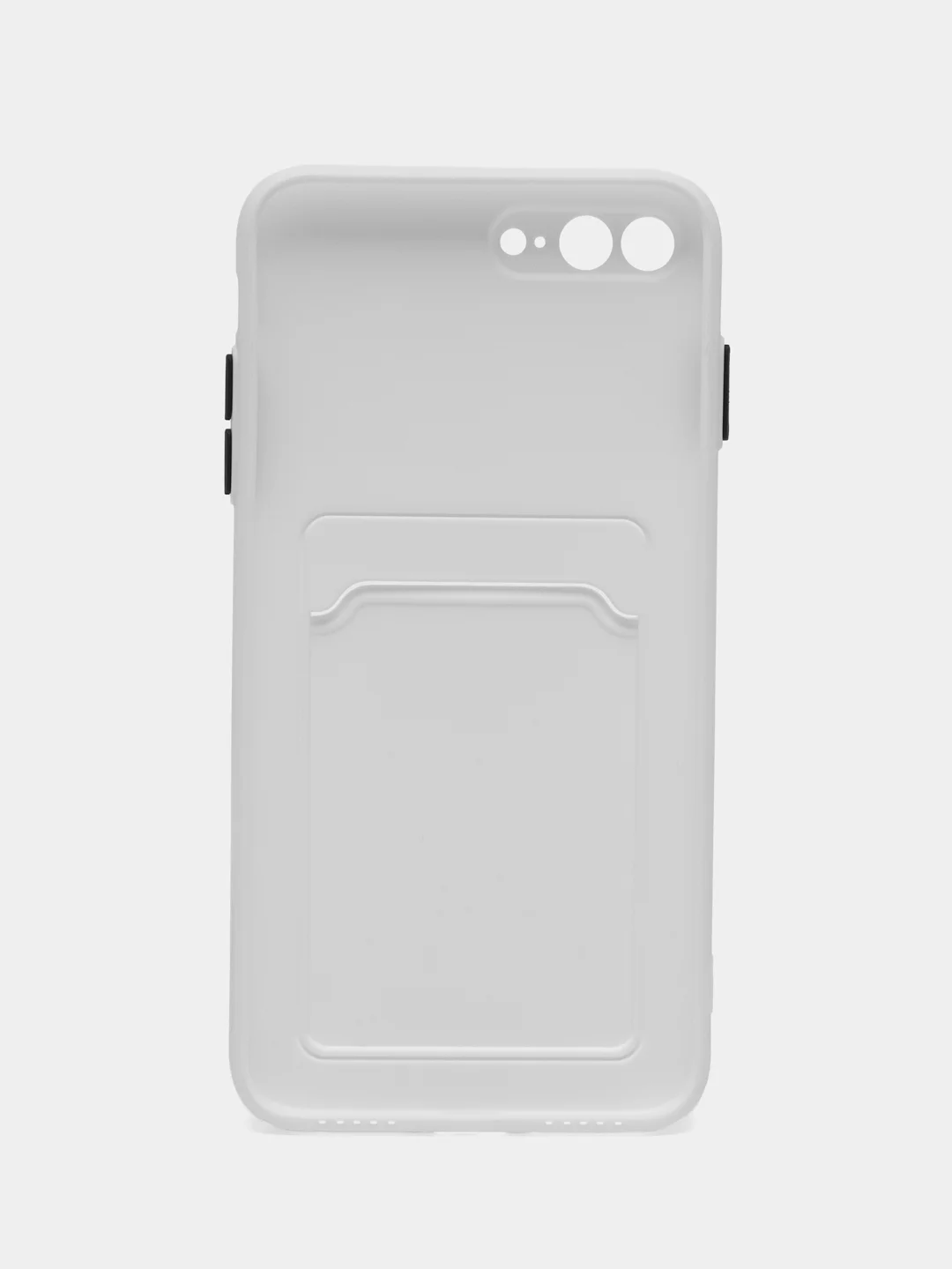 Белый чехол для iPhone 7, 8 Plus (Айфон 7, 8 Плюс) с карманом для карт