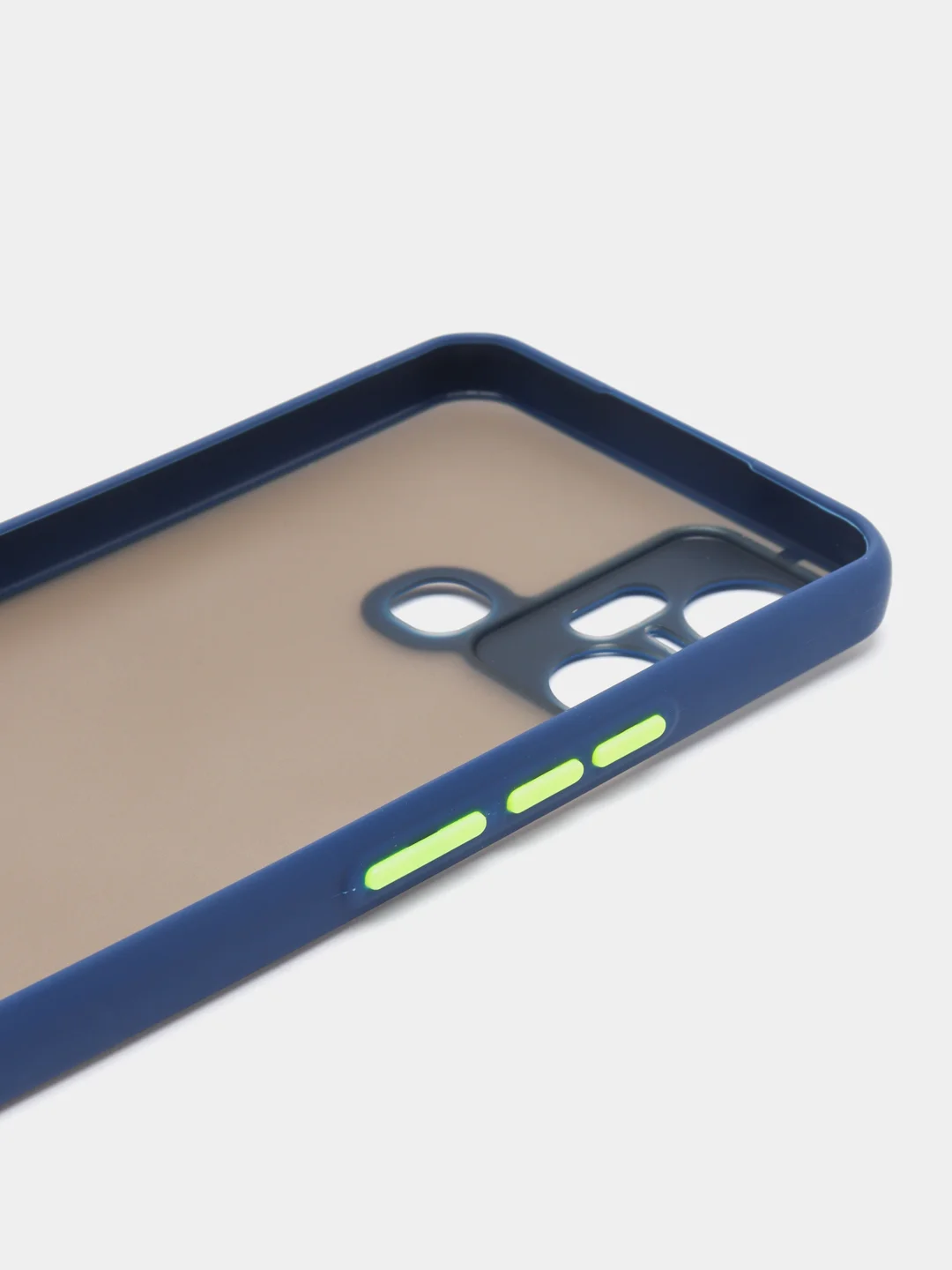 Темно-синий чехол Infinix Smart 6 Plus Инфиникс Смарт 6 Плюс, пластиковый матовый с цветными кнопками