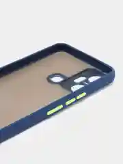 Темно-синий чехол Infinix Smart 6 Plus Инфиникс Смарт 6 Плюс, пластиковый матовый с цветными кнопками