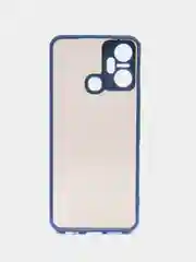 Темно-синий чехол Infinix Smart 6 Plus Инфиникс Смарт 6 Плюс, пластиковый матовый с цветными кнопками