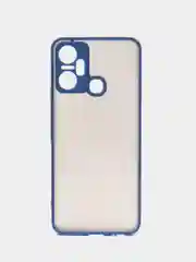 Темно-синий чехол Infinix Smart 6 Plus Инфиникс Смарт 6 Плюс, пластиковый матовый с цветными кнопками