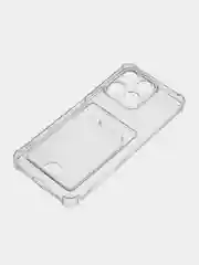 Марсала чехол для Huawei Honor X8a (Хуавей Хонор Х8а) прозрачный, с карманом для карты